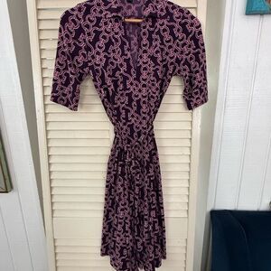 Banana Republic Pink Wrap Tie Front Dress